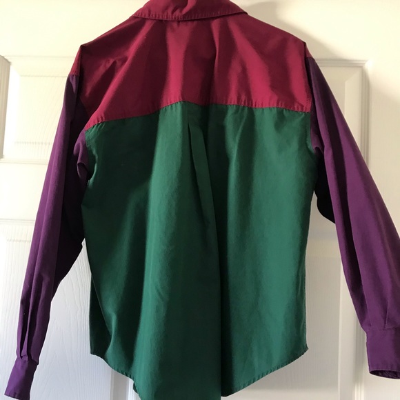 SOLD / VINTAGE • men’s colorblock button down top - Picture 6 of 7